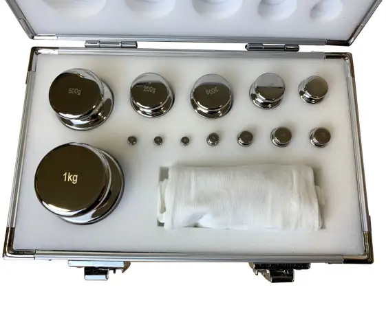 Click Here To Enlarge This Photo Of BOXED SET OF STAINLESS STEEL CALIBRATION TEST WEIGHTS 1 KG TO 1 G