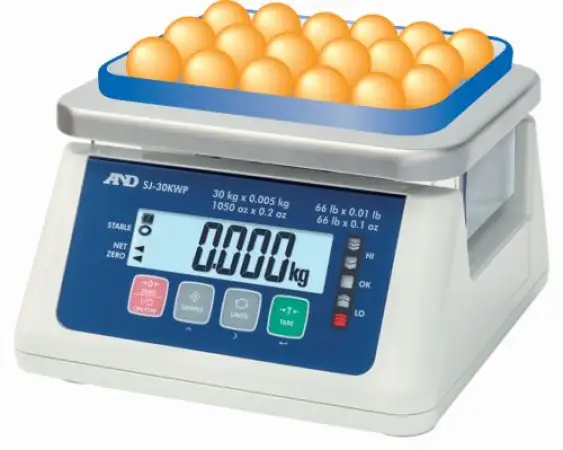 Click Here To Enlarge This Photo Of A&D SJ-WP SERIES WATERPROOF FOOD PROCESSING SCALE - REDUCED